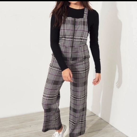 Hollister Pants - Hollister jumpsuit plaid overall S